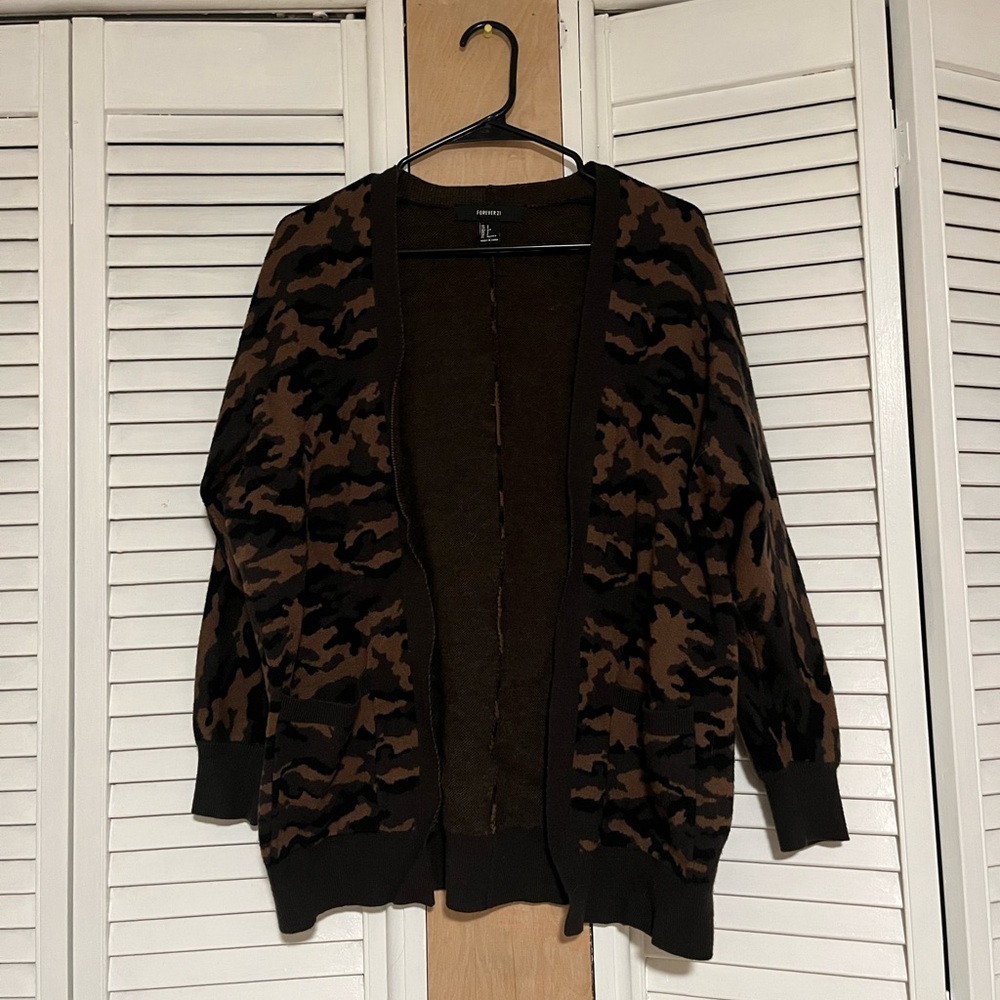 Camo Print Cardigan